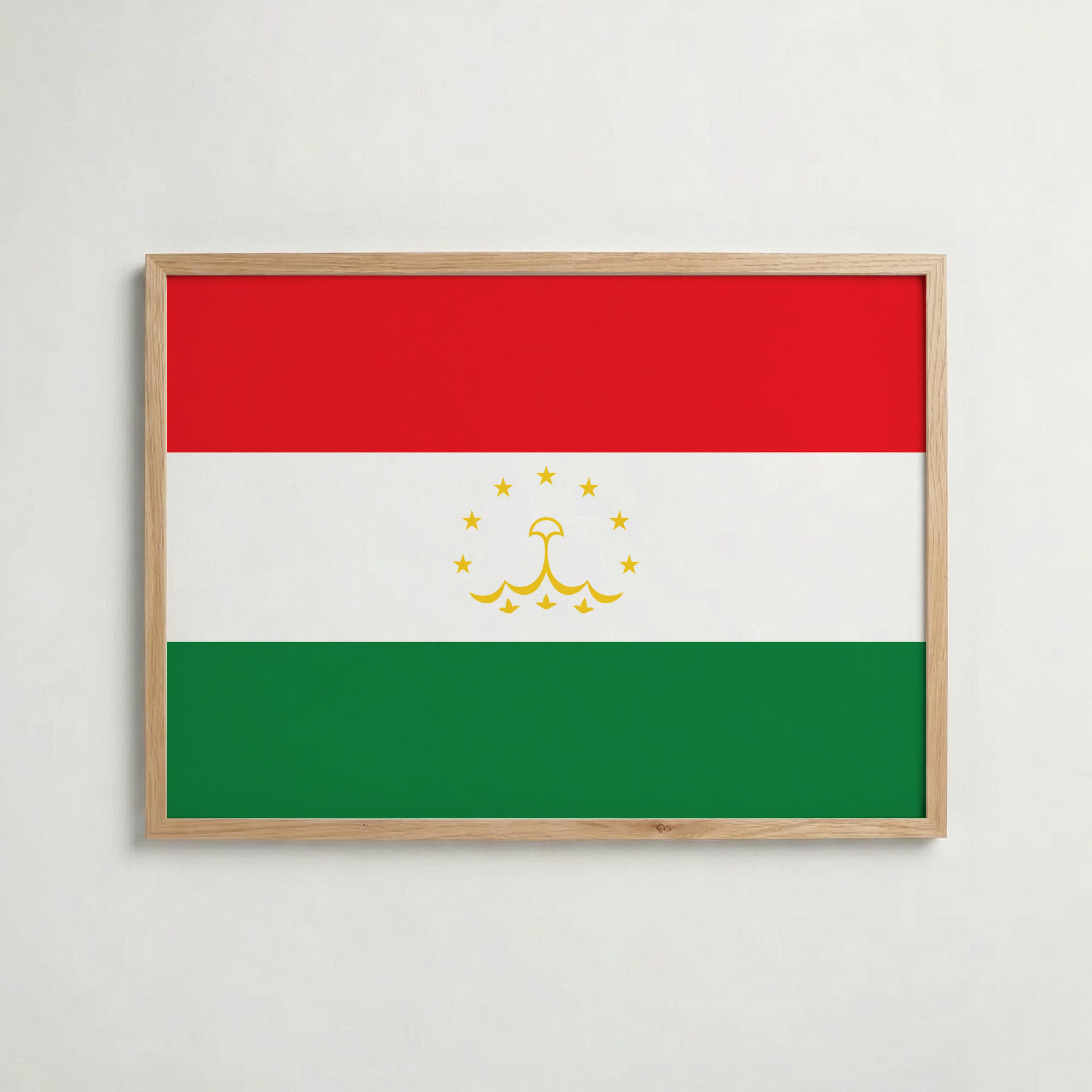 Tajikistan National Flag Poster i ekram – inramad konsttryck för stilren inredning hos Bozetto