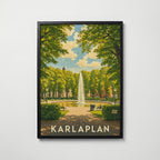 Karlaplan Stockholm Poster i svart ram – stilren konsttryck som väggdekor från Bozetto