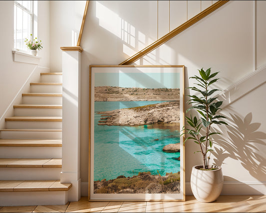 Turquoise Coastal View Poster