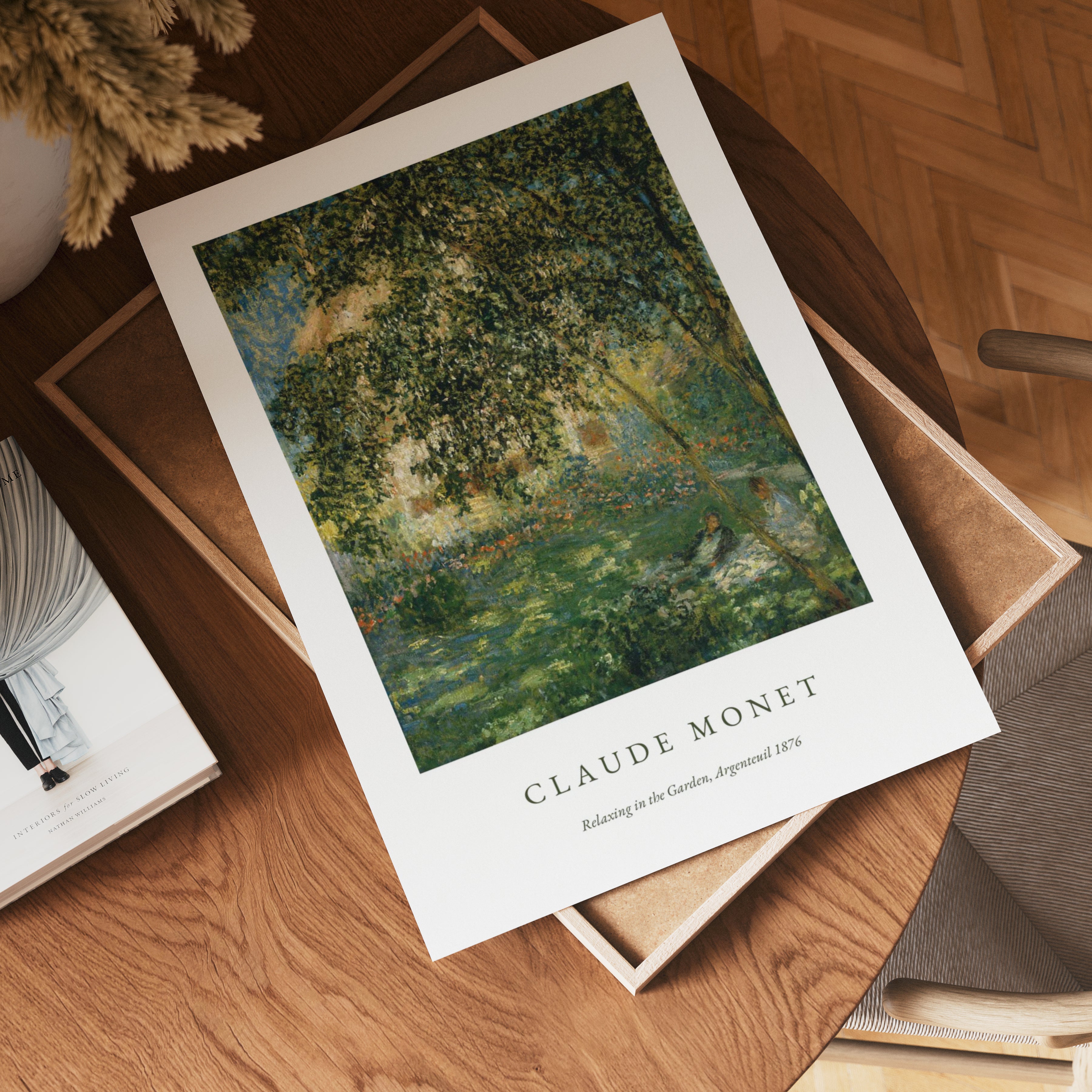 Claude Monet Relaxing In The Garden Poster