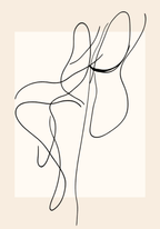 Framed Abstract Line Flow Poster