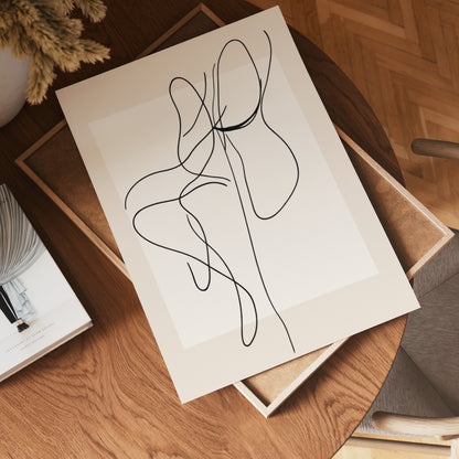 Framed Abstract Line Flow Poster