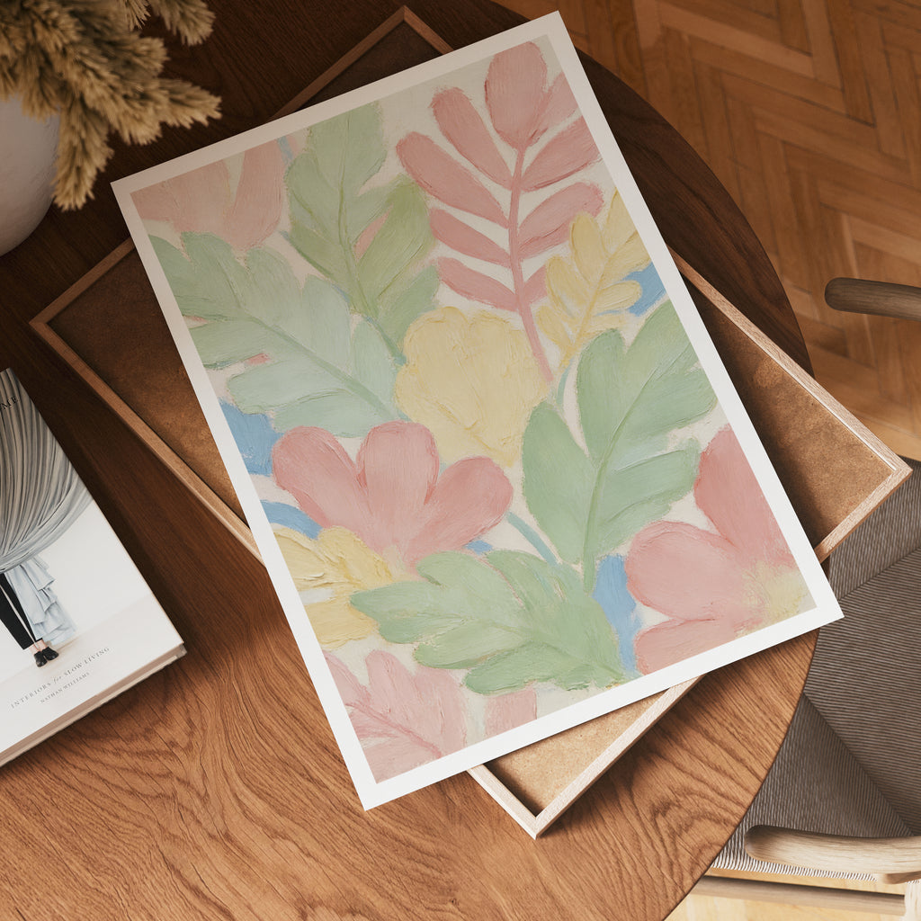 Pastel Jardin Élégance Poster – poster väggdekoration inredning – Affischer hos Bozetto