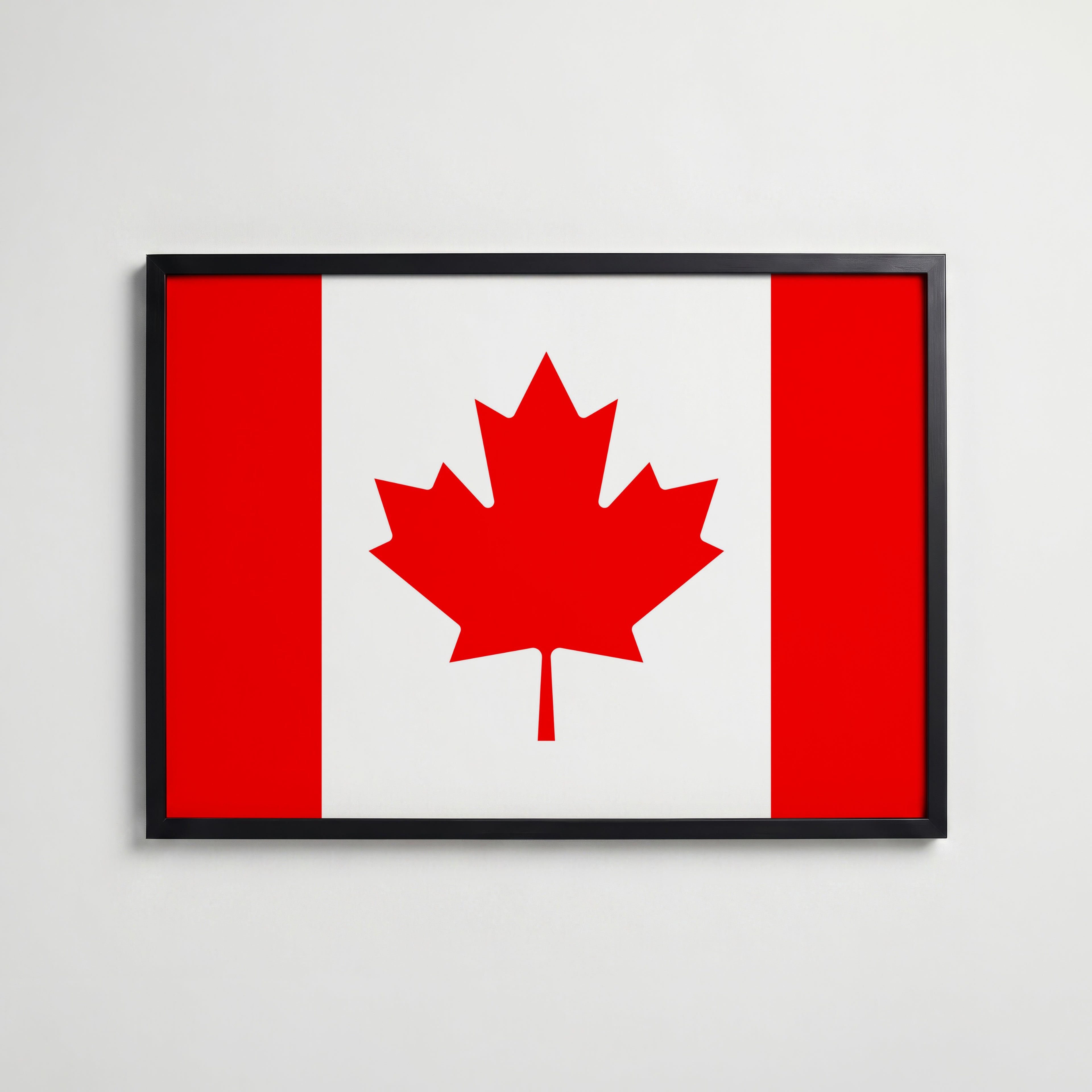Canada National Flag Poster i svart ram – stilren konsttryck som väggdekor från Bozetto