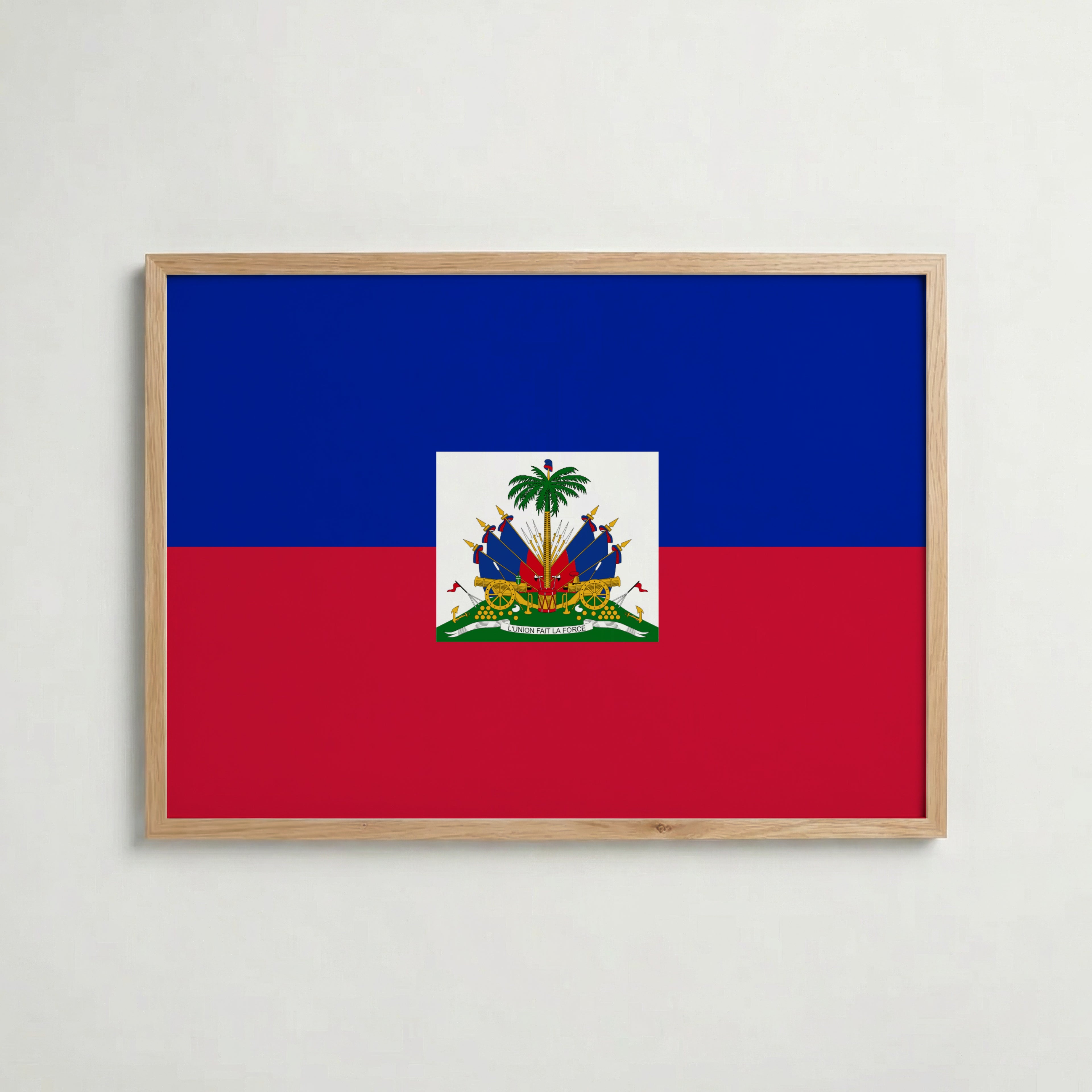 Haiti National Flag Poster i ekram – inramad konsttryck för stilren inredning hos Bozetto