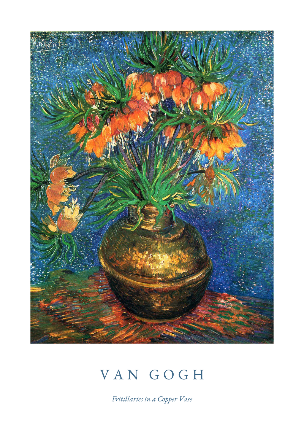 Van Gogh Fritillaries In A Copper Vase Poster