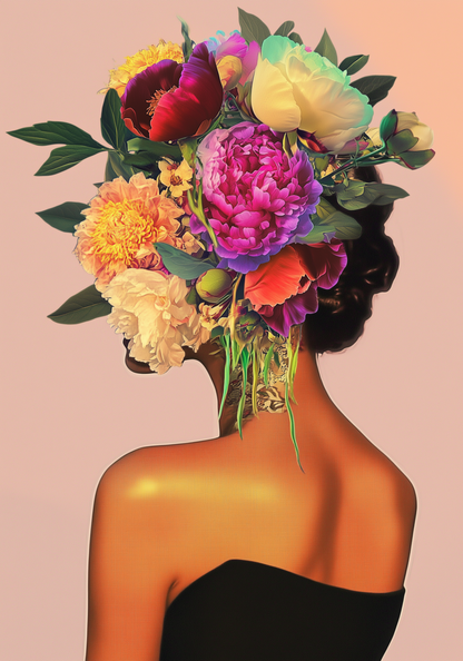 Floral Hair Portrait Poster