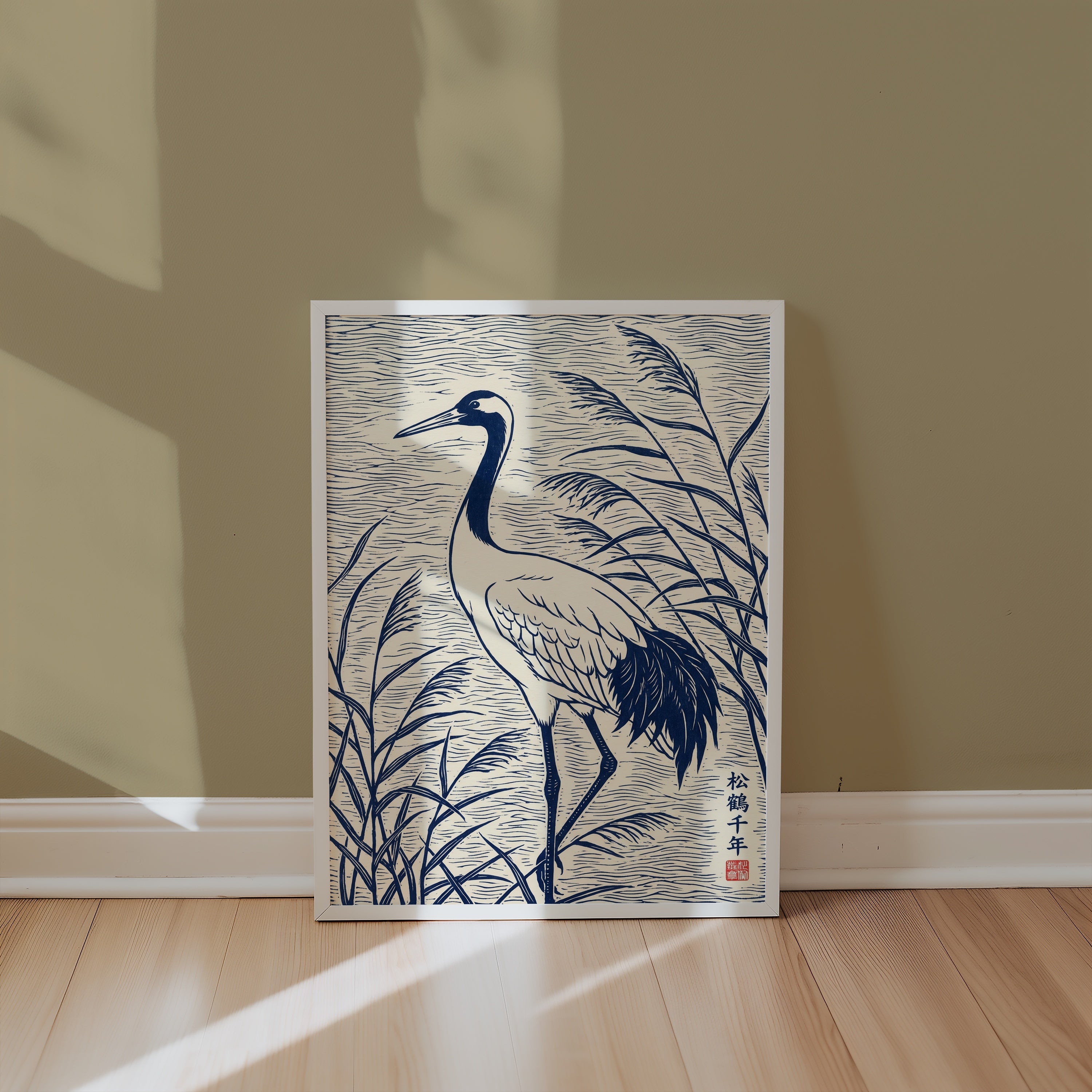 Blue Crane Linocut Poster – i rum 4