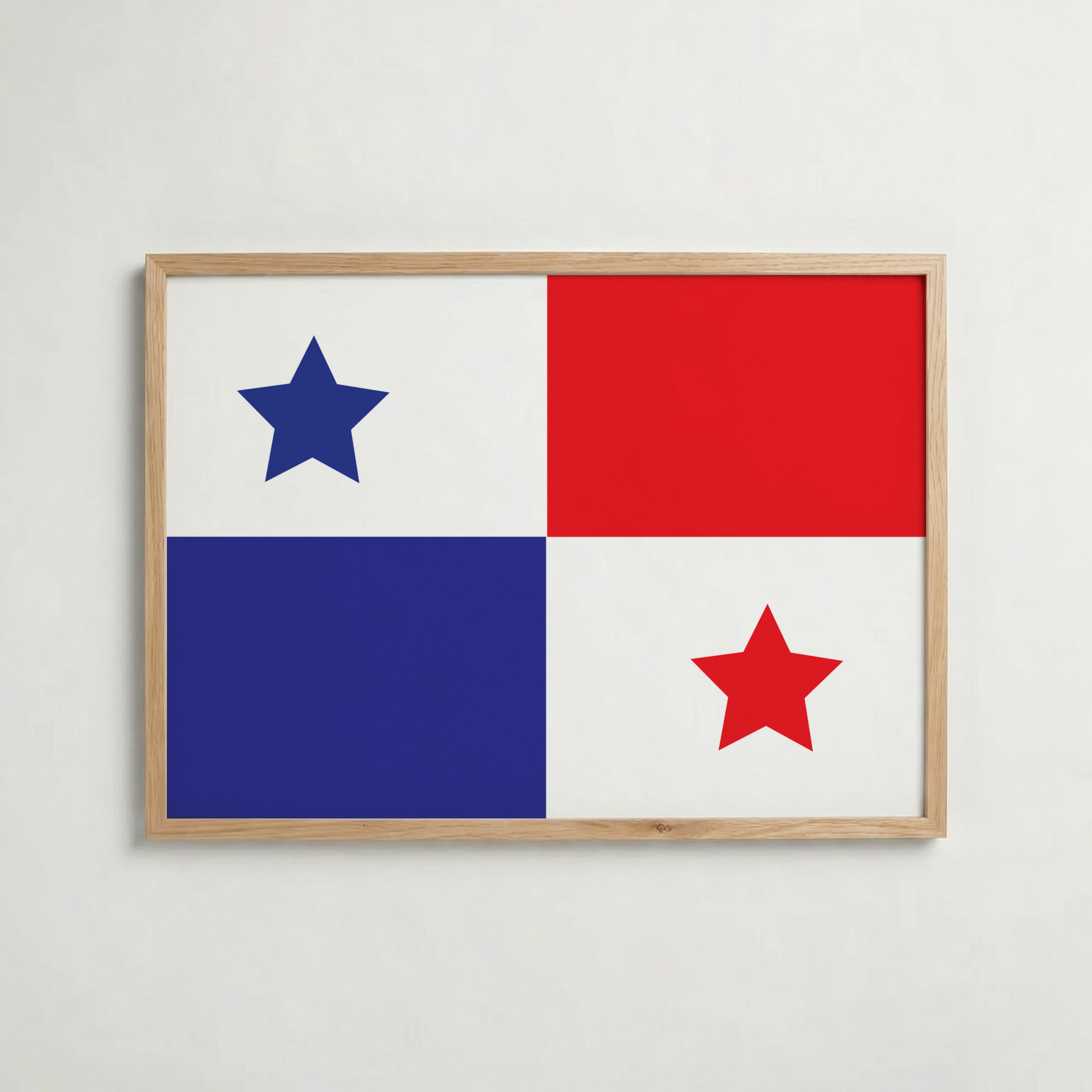 Panama National Flag Poster i ekram – inramad konsttryck för stilren inredning hos Bozetto