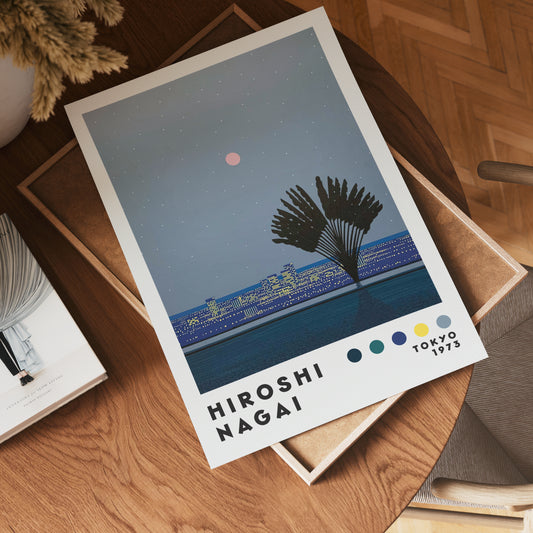 Hiroshi Nagai Moon Over City Poster