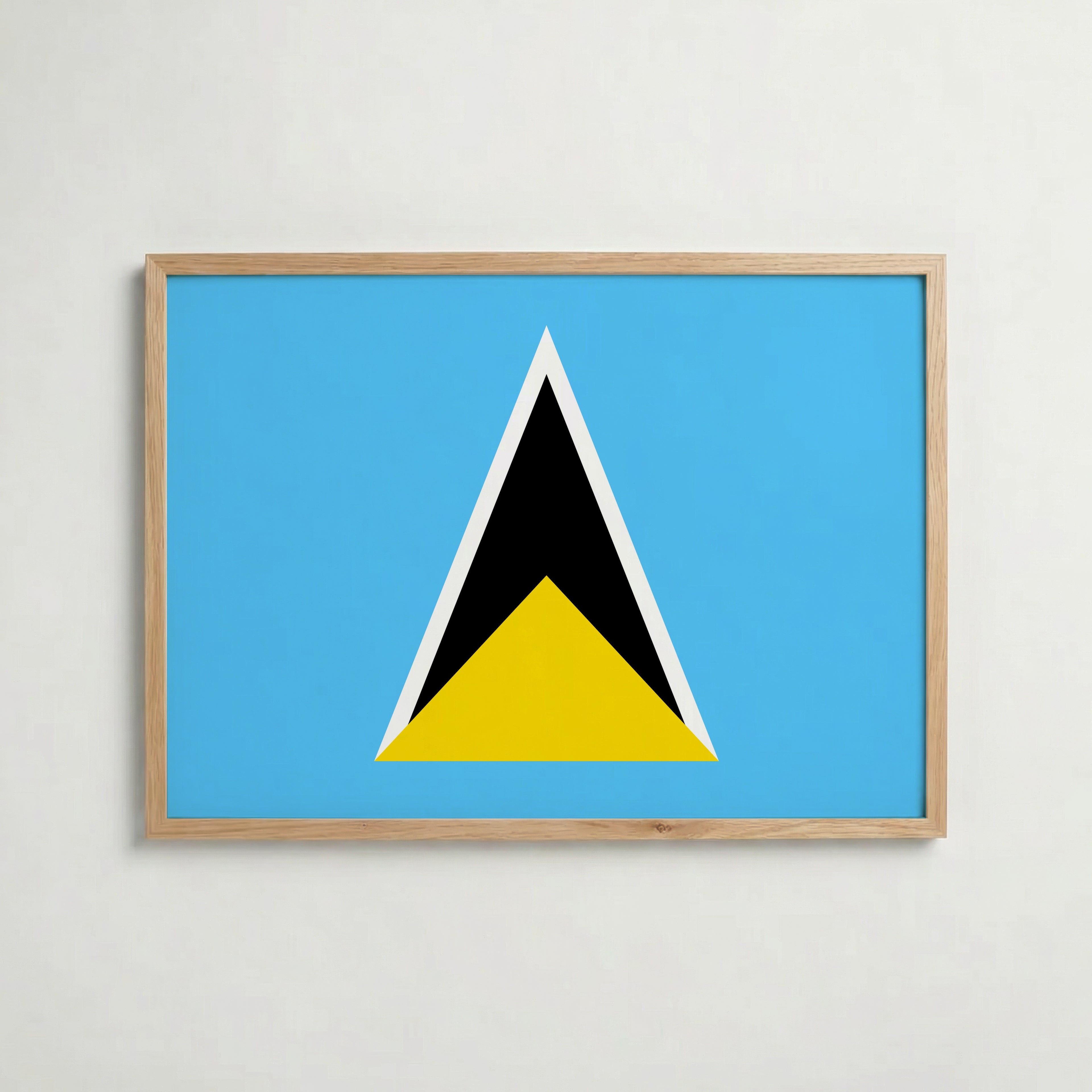 Saint Lucia National Flag Poster i ekram – inramad konsttryck för stilren inredning hos Bozetto