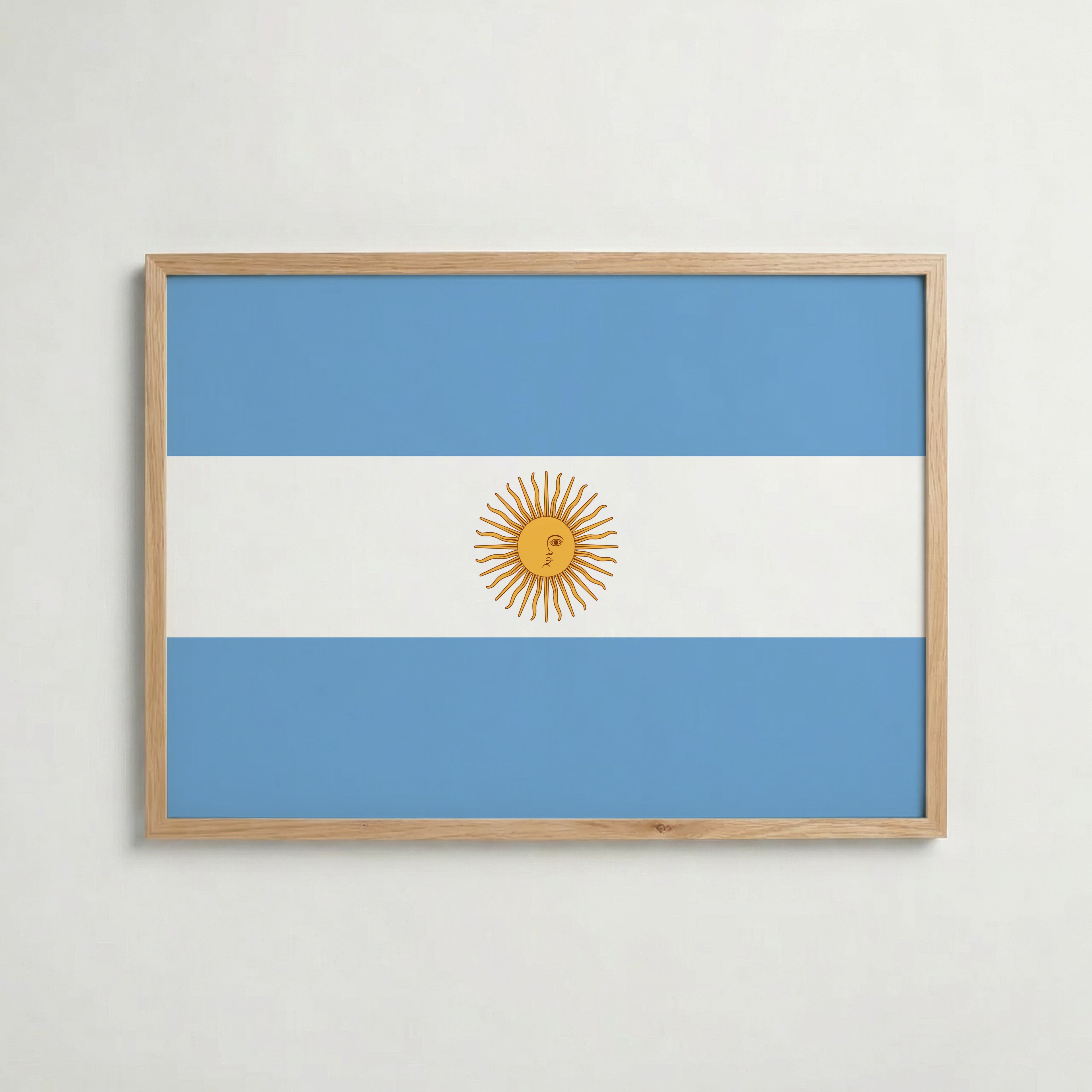 Argentina National Flag Poster i ekram – inramad konsttryck för stilren inredning hos Bozetto