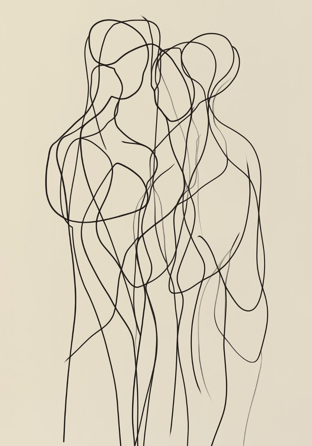 Minimalist Line Art Trio Poster