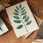 Single Green Leaf Poster