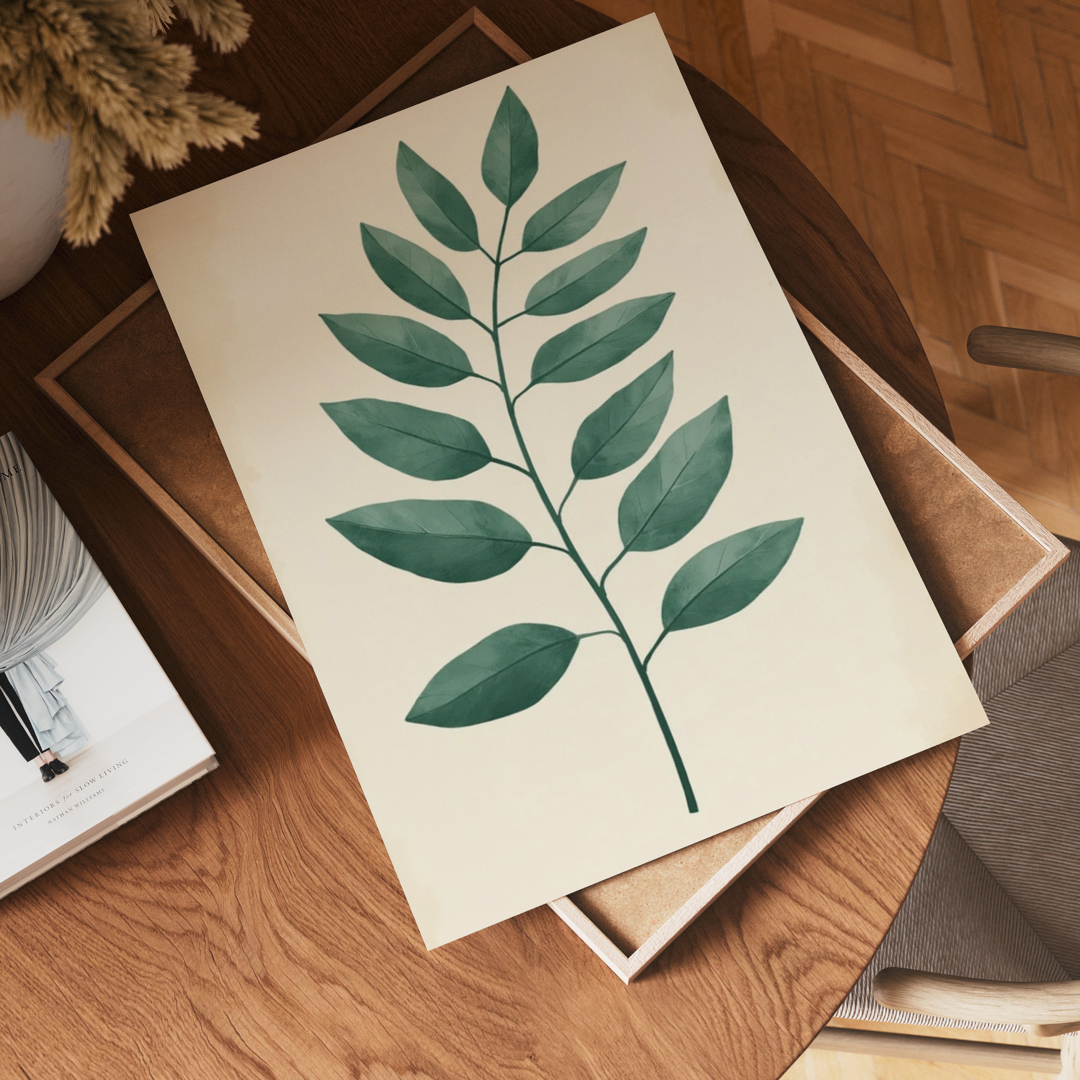 Single Green Leaf Poster