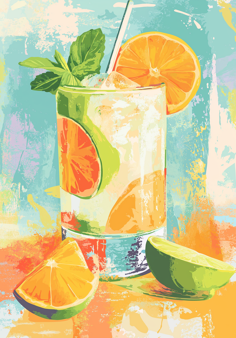 Golden Citrus Fizz Poster