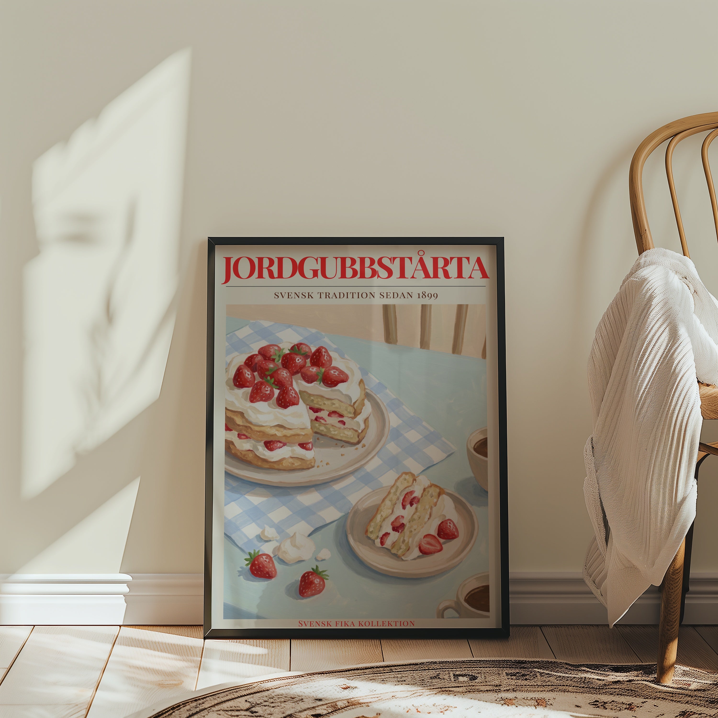 Jordgubbstårta poster i stilrent hem med modern inredning – köp enkelt hos Bozetto