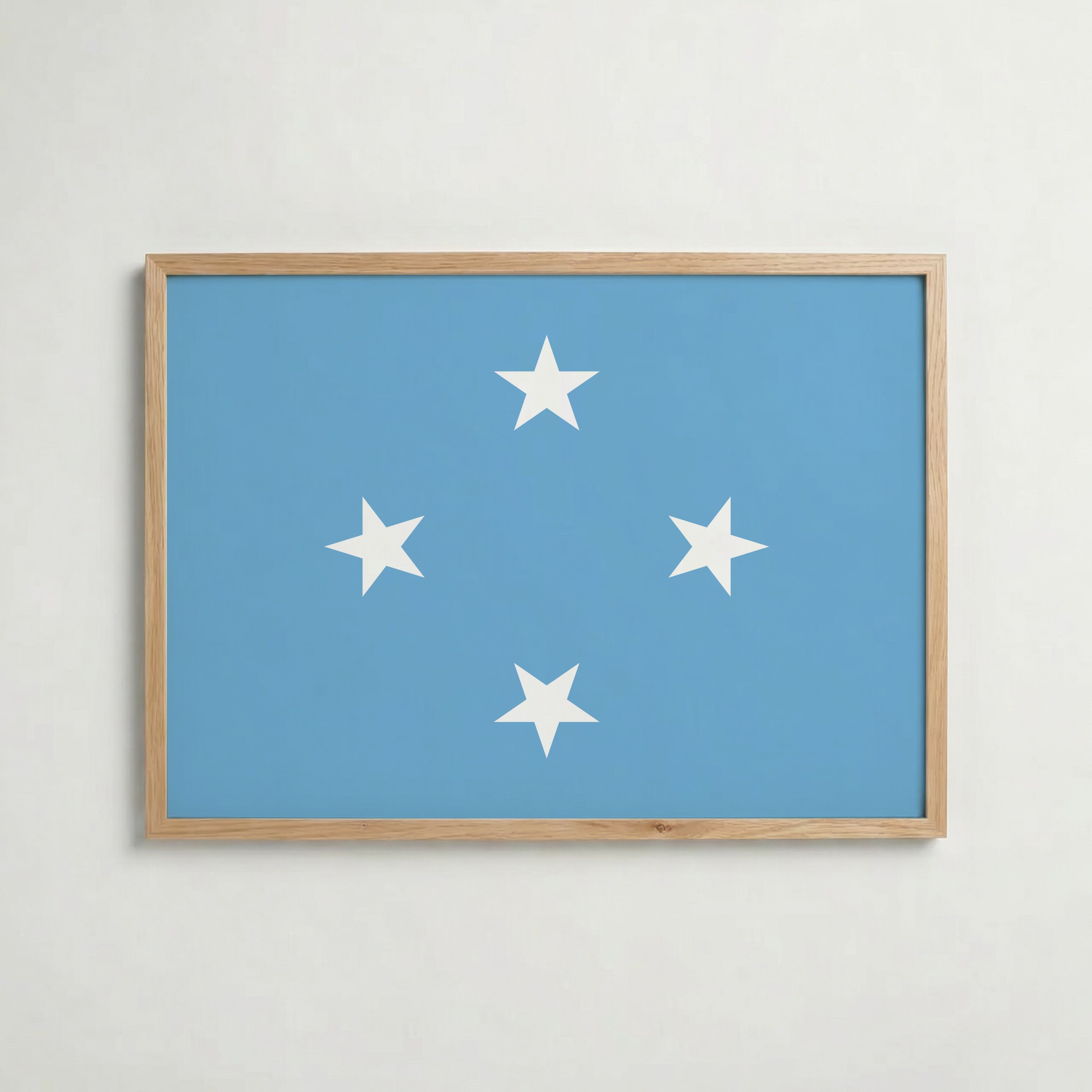 Micronesia National Flag Poster i ekram – inramad konsttryck för stilren inredning hos Bozetto