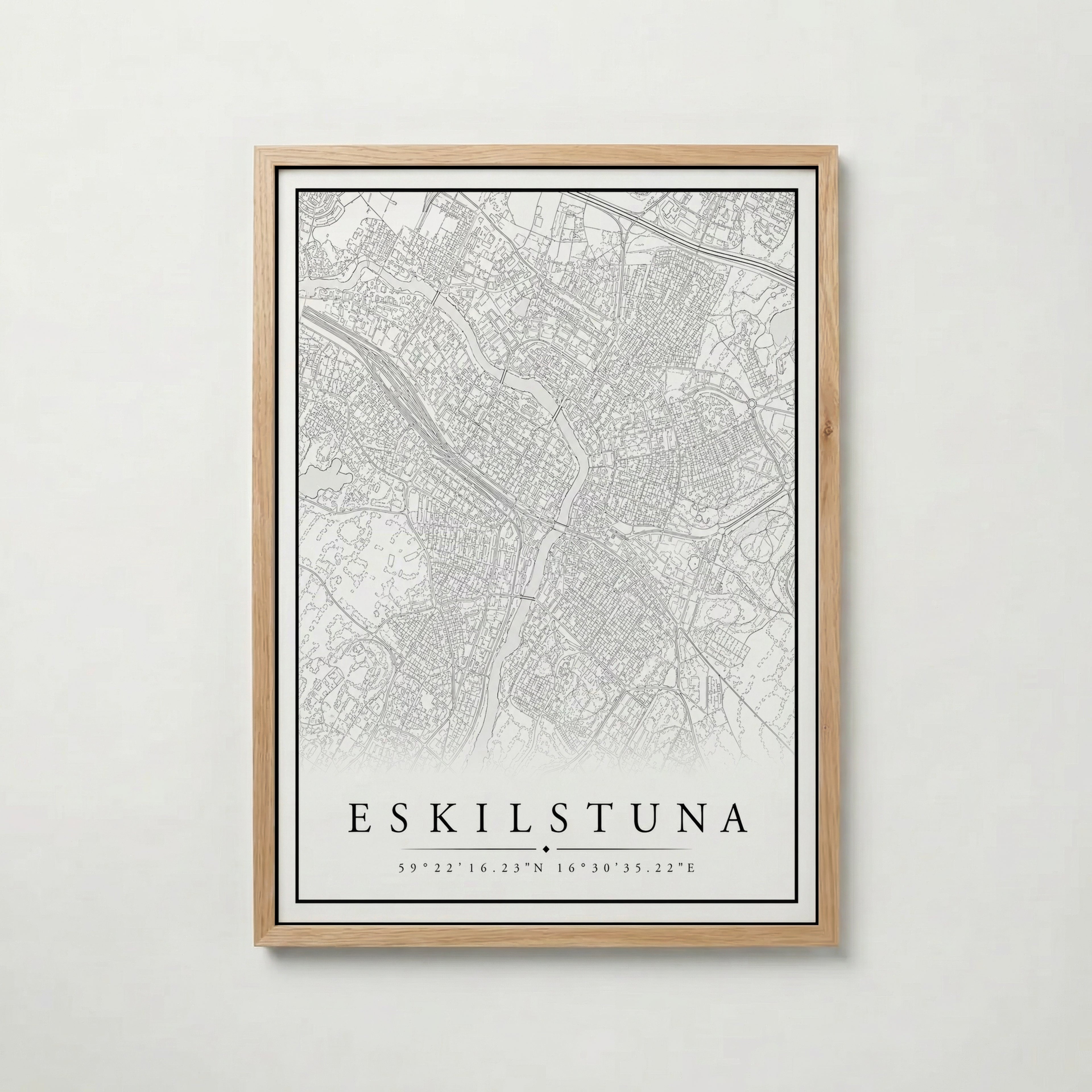 Eskilstuna Karta poster i olika storlekar – köp enkelt hos Bozetto i hög kvalitet