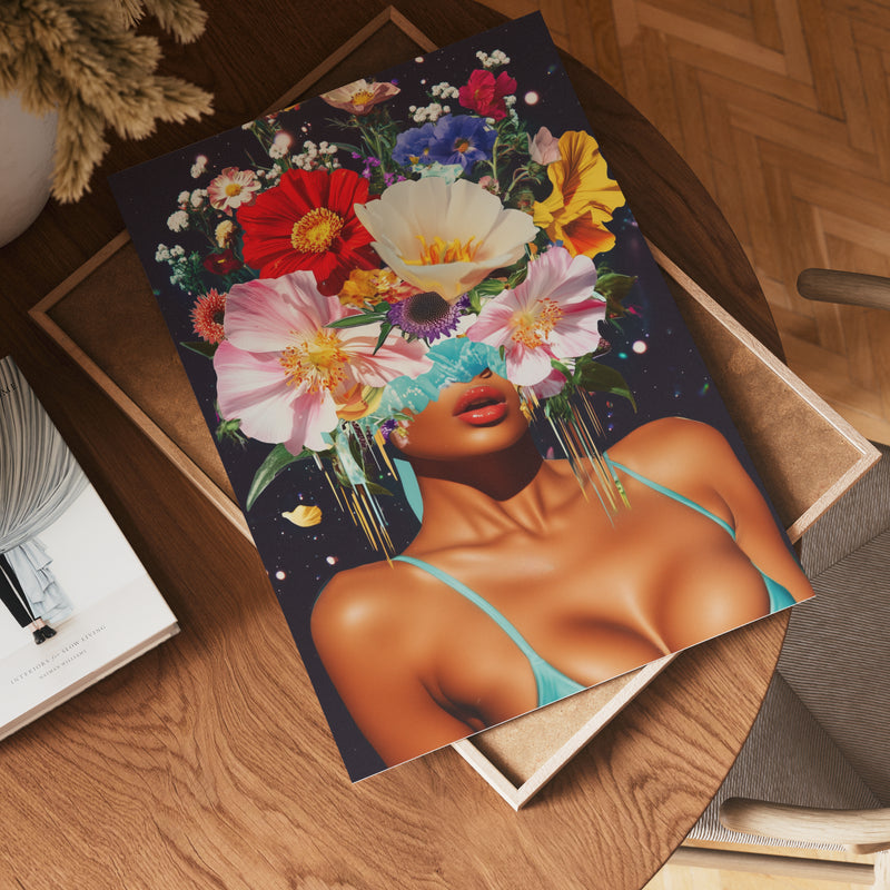 Cosmic Floral Vision Poster