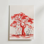 Red Harmony Tree Poster