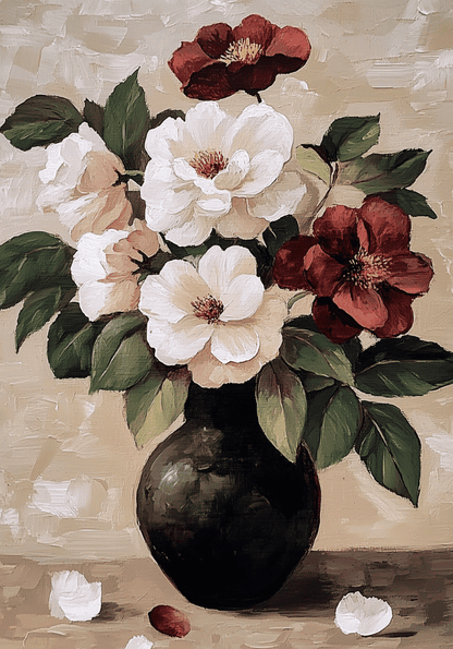 Floral oil painting Poster