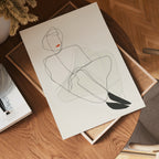 Red Lips Line Woman Poster