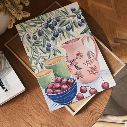 Watercolor Fruit And Olive Poster