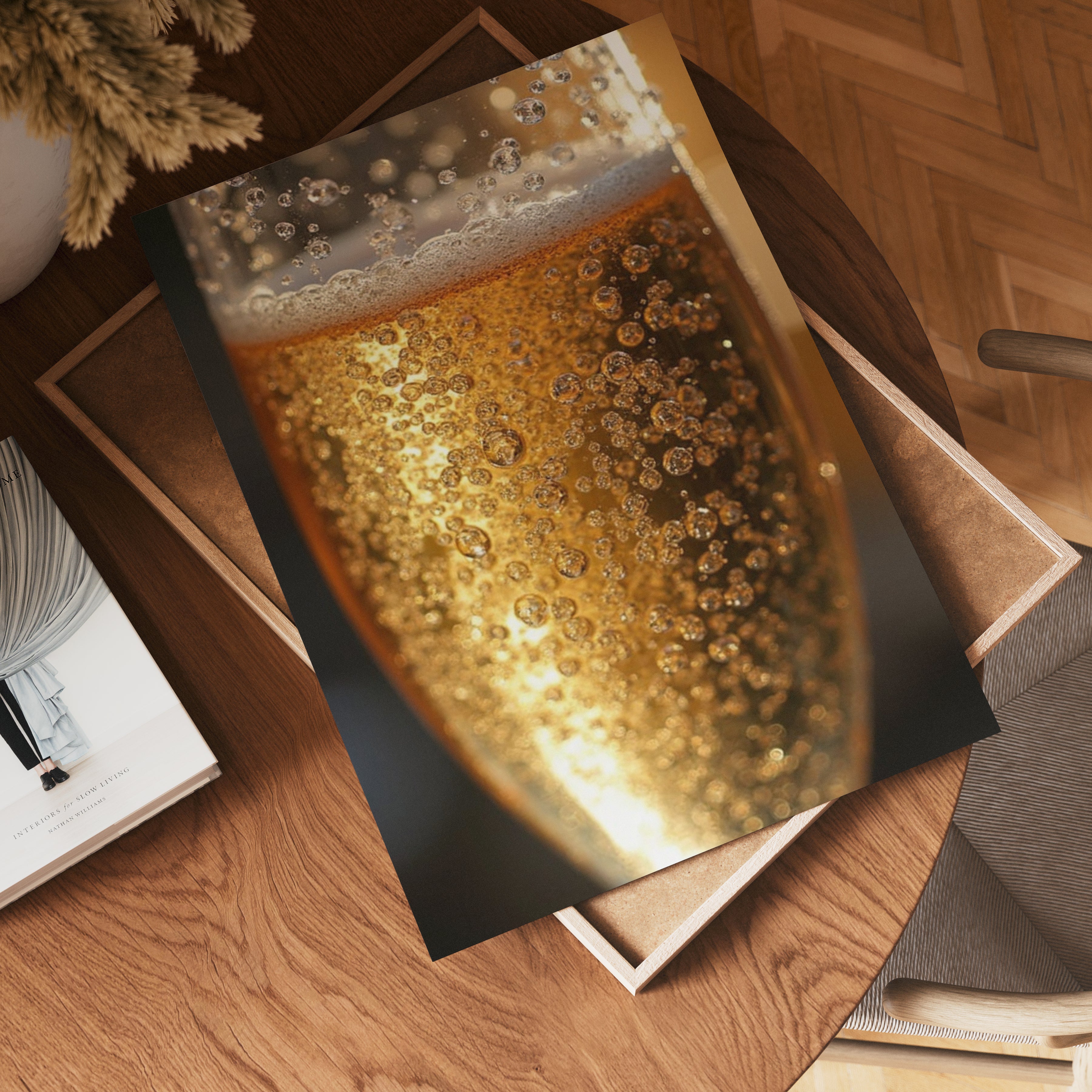Golden Bubbles Champagne Poster