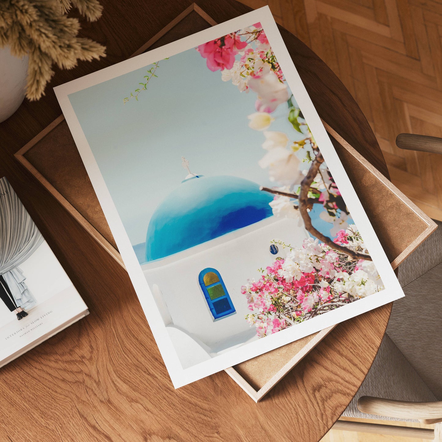 Santorini Bloom Escape Poster