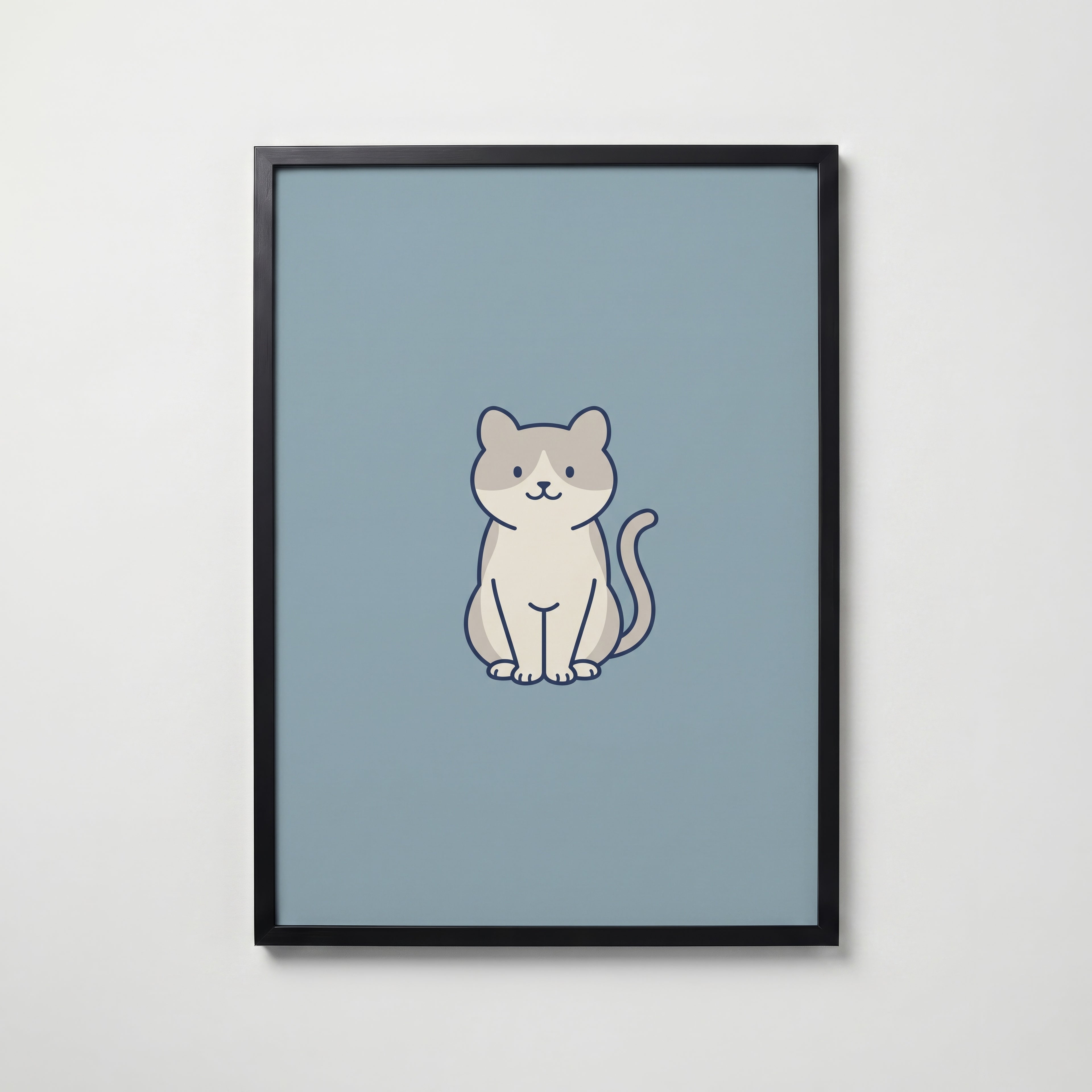 Bathroom Cat Poster – svart ram