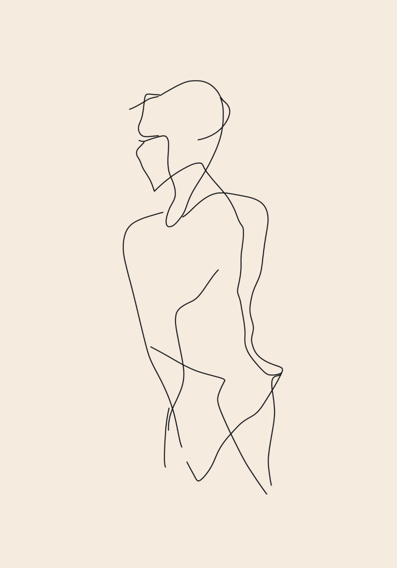 Solitary Line Body Poster