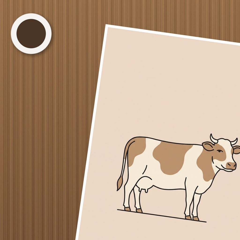 Bathroom Cow Poster – närbild på papper