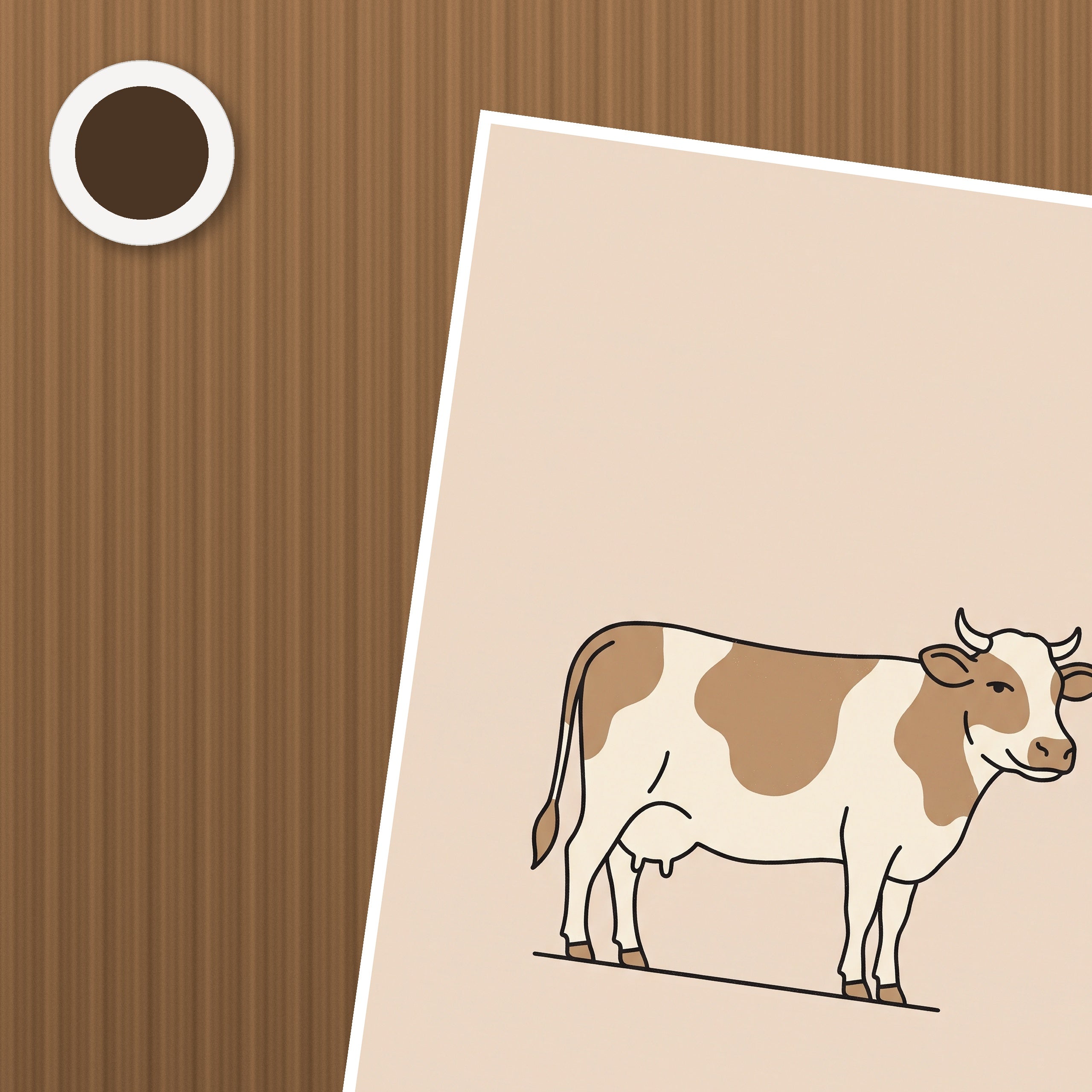 Bathroom Cow Poster – närbild på papper
