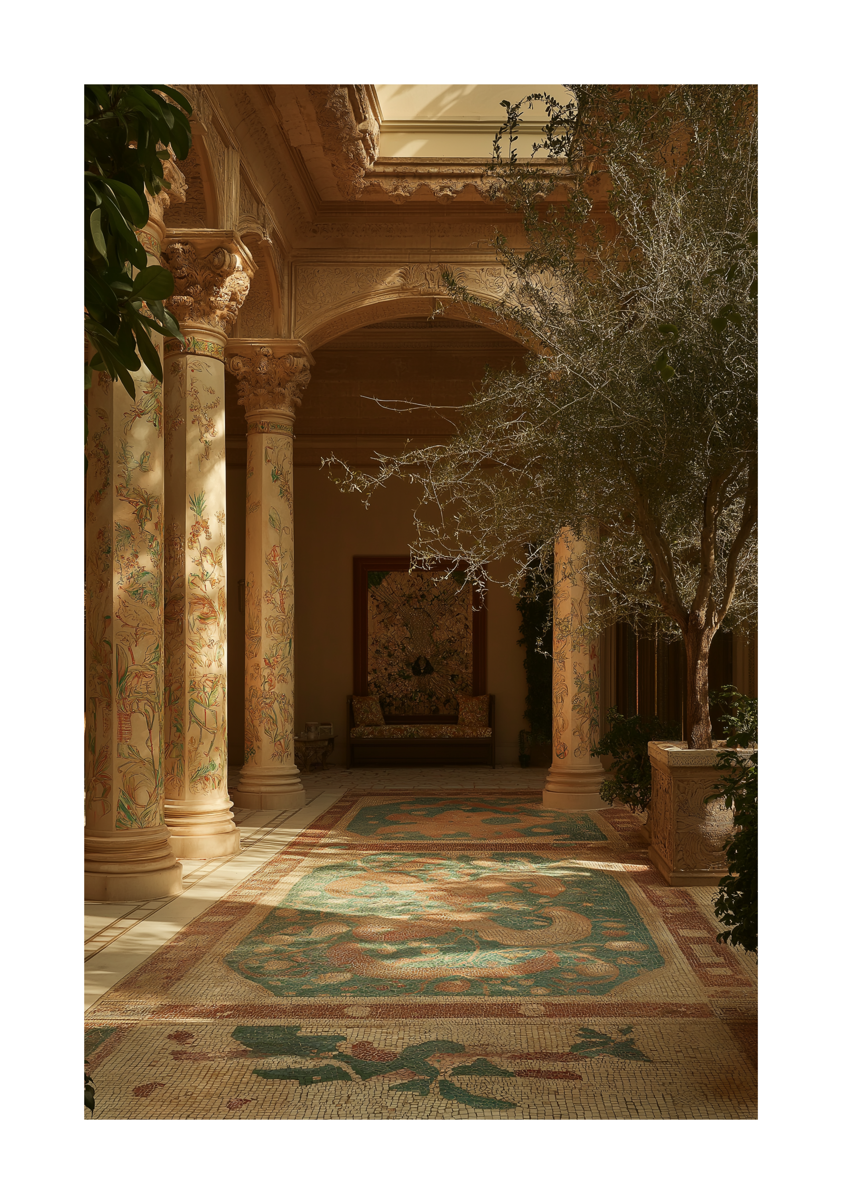 Mediterranean Courtyard Poster