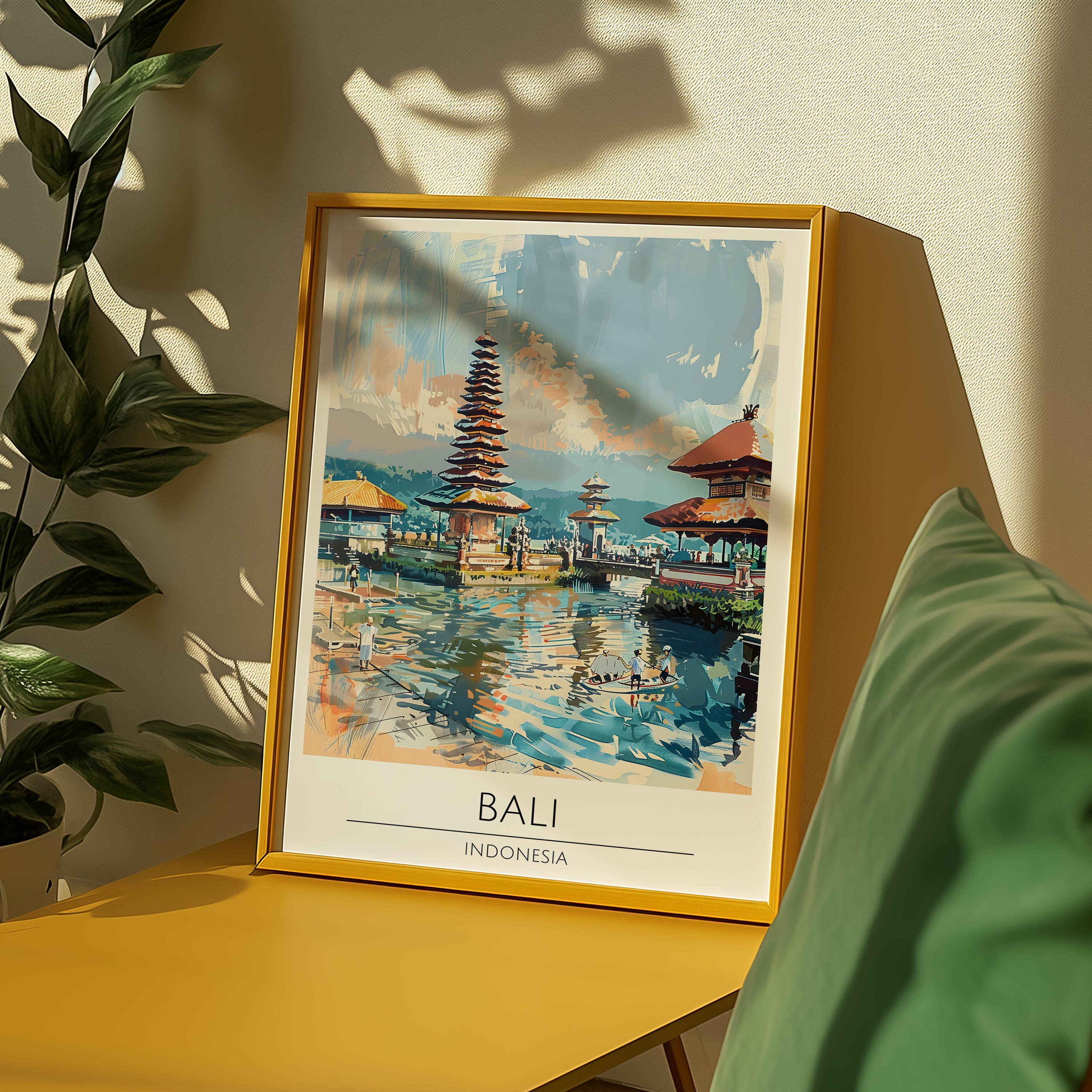Bali Temple Reflections Poster