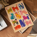 Colorful Cat Parade Poster