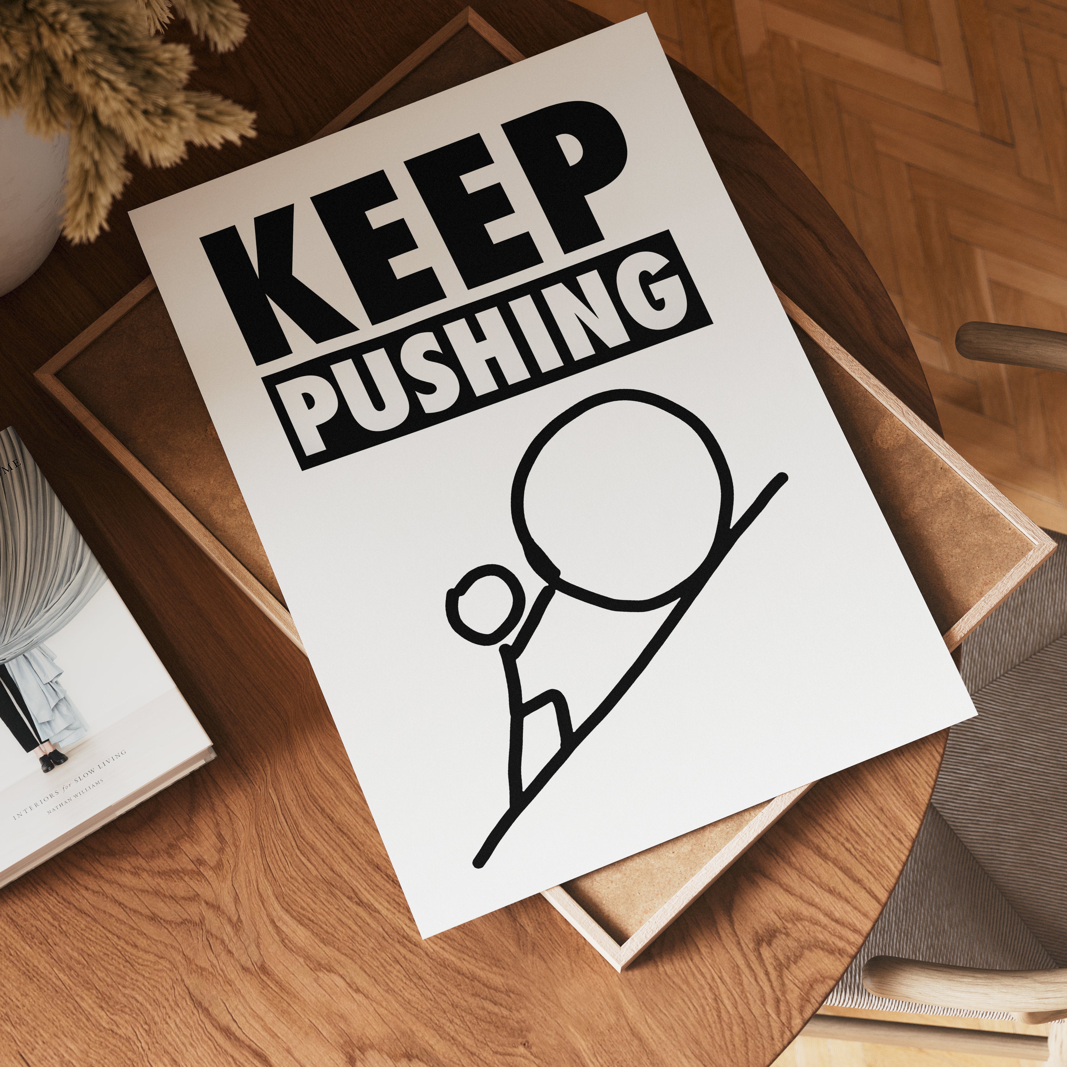 Keep Pushing Poster – poster på vägg inredning