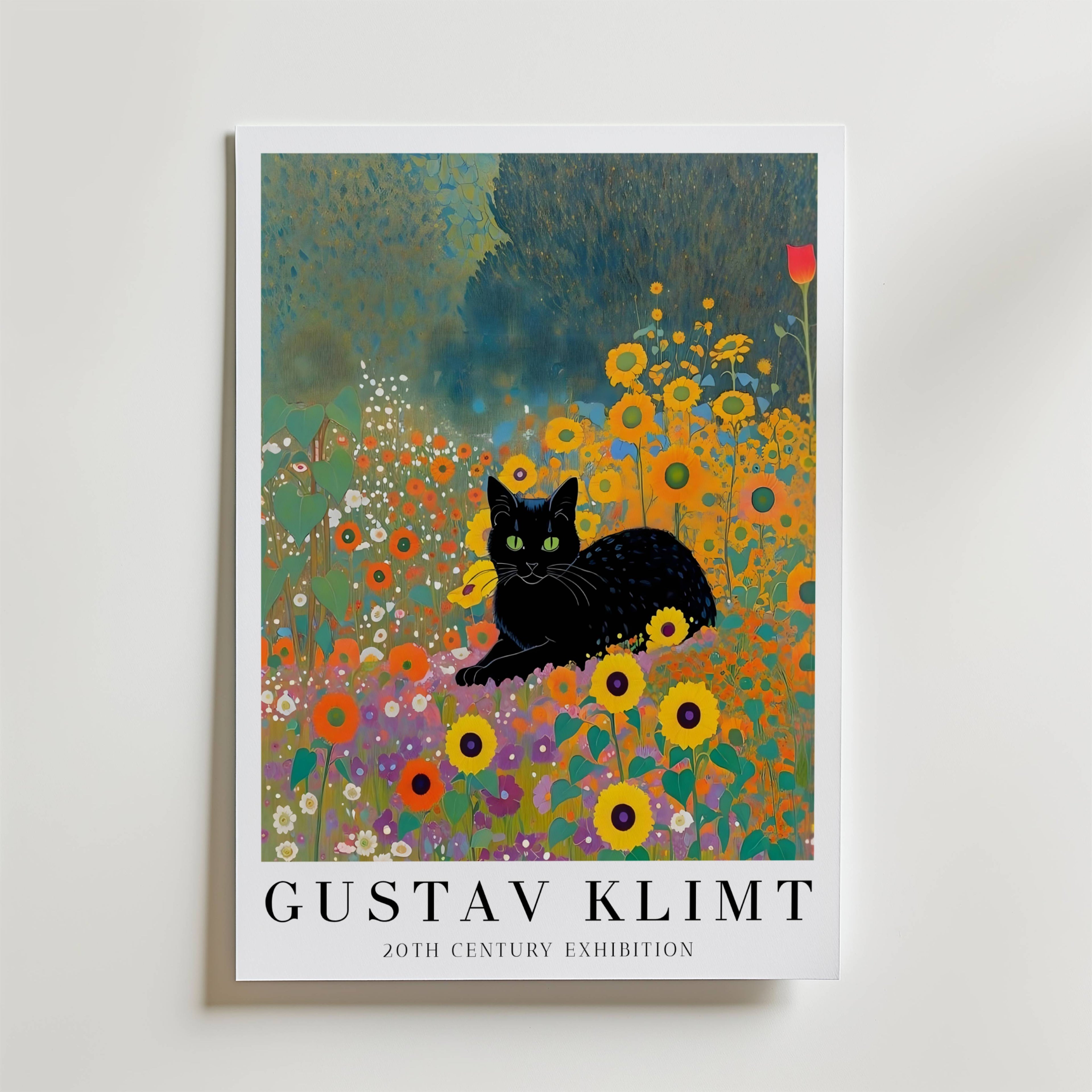 Gustav Klimt Garden Cat Poster affisch – poster till väggdekoration – köp online hos Bozetto