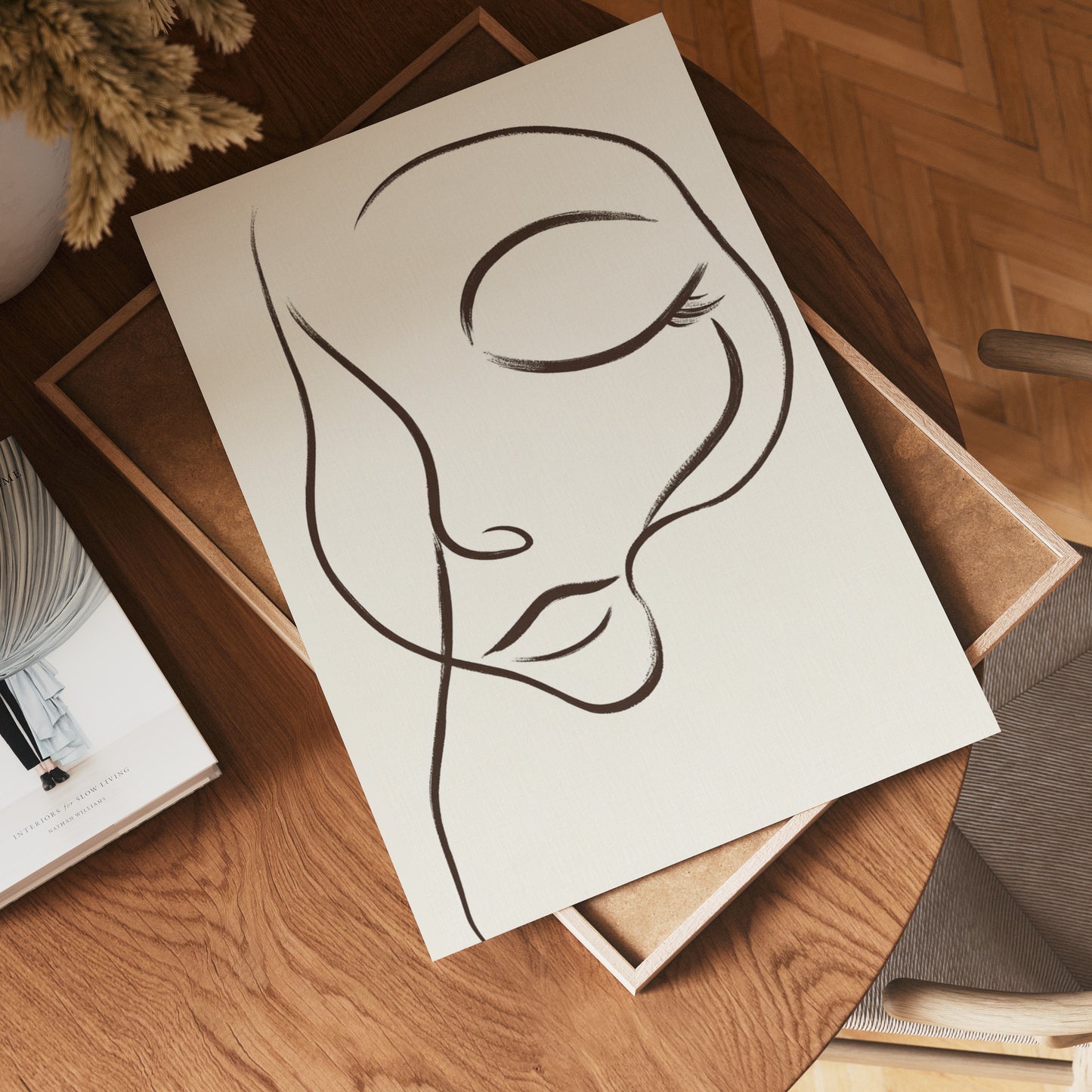 Dreamy Line Art Face Poster