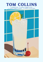 Tom Collins Cocktail Poster