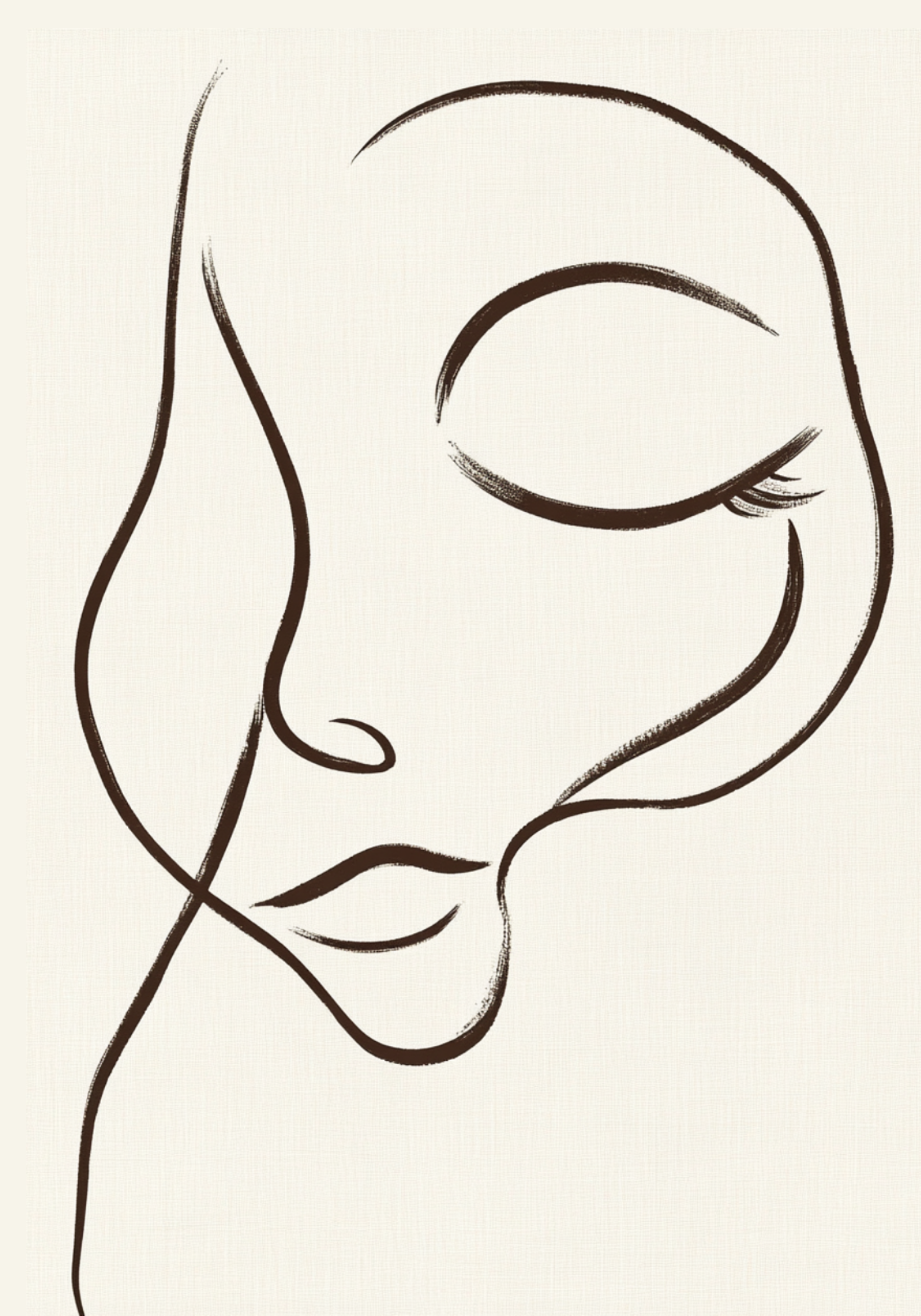 Dreamy Line Art Face Poster