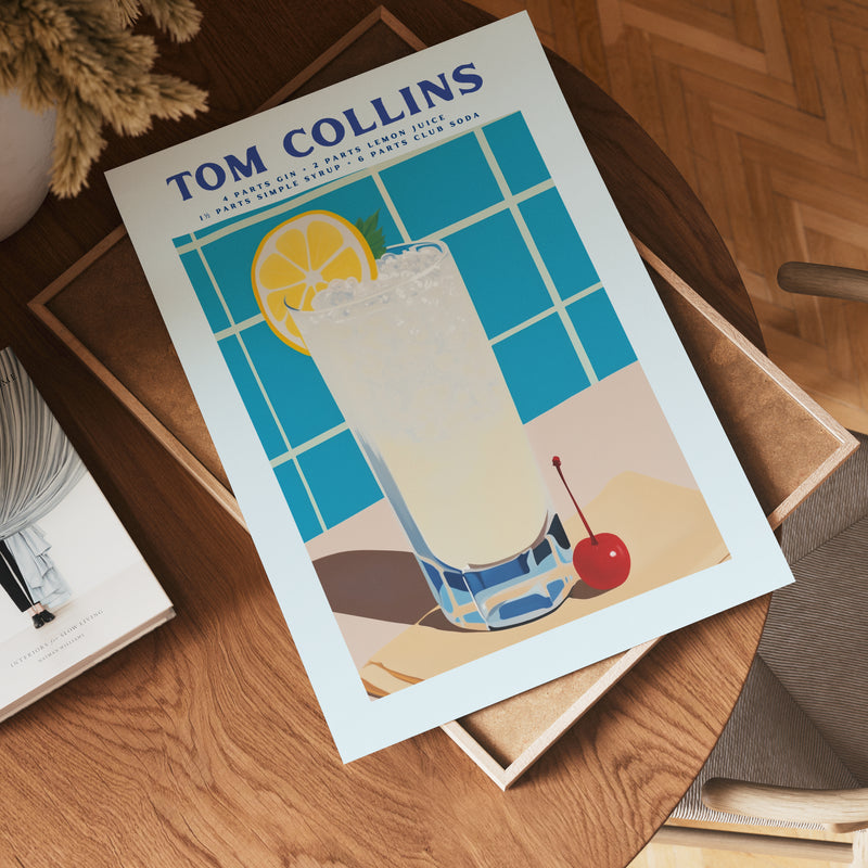 Tom Collins Cocktail Poster