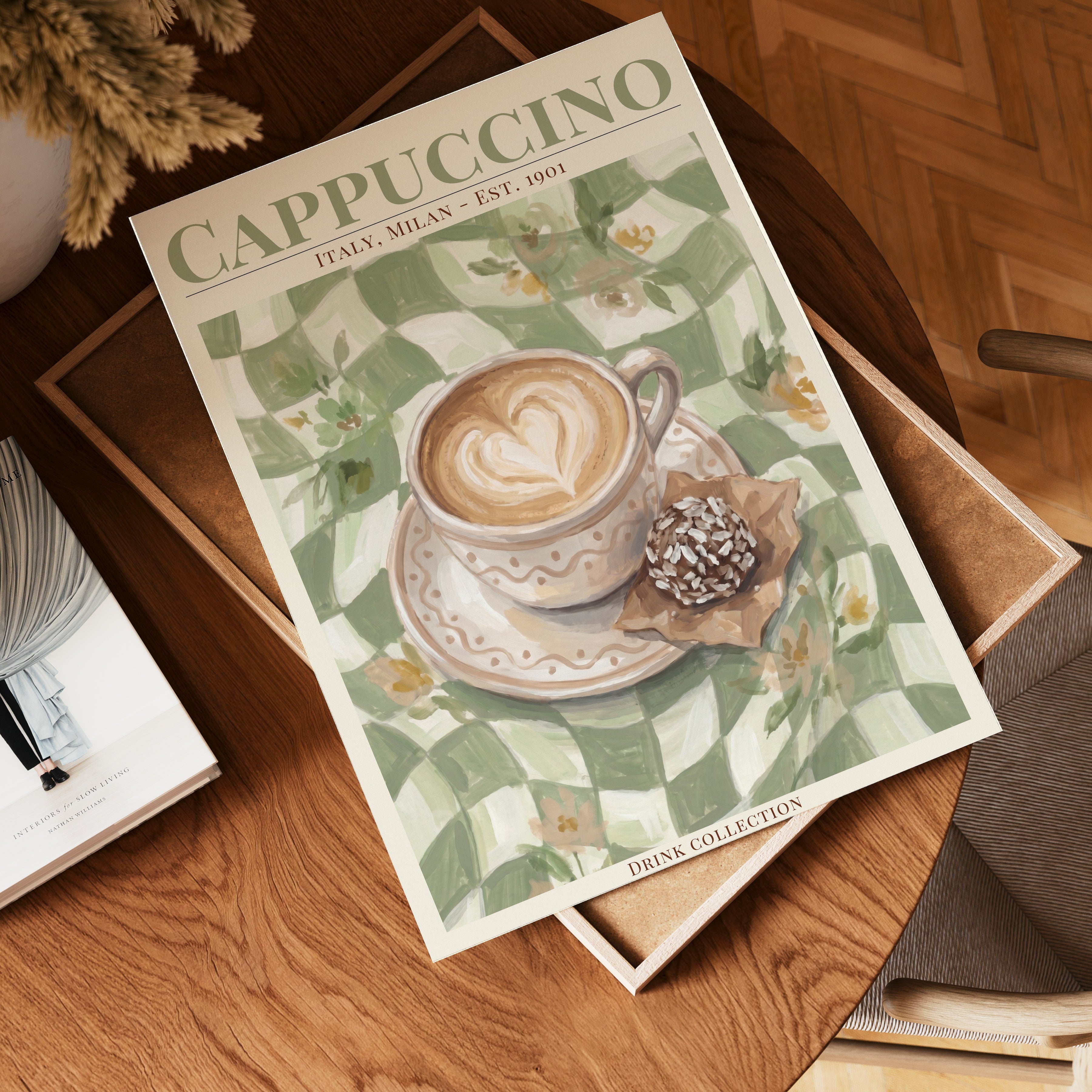 Cappuccino – stilfullt konsttryck från Bozetto, tryckt på matt finpapper i hög tryckkvalitet