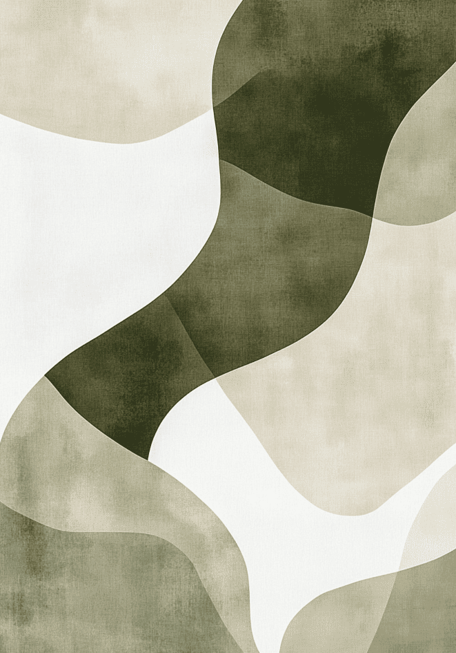 Abstract Green Shapes No.1 Poster