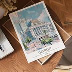 Detroit City Landmark Poster