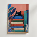 Curious Book Cat Poster