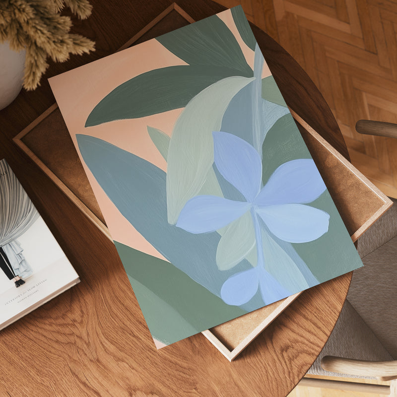 Abstract Blue Flowers Poster