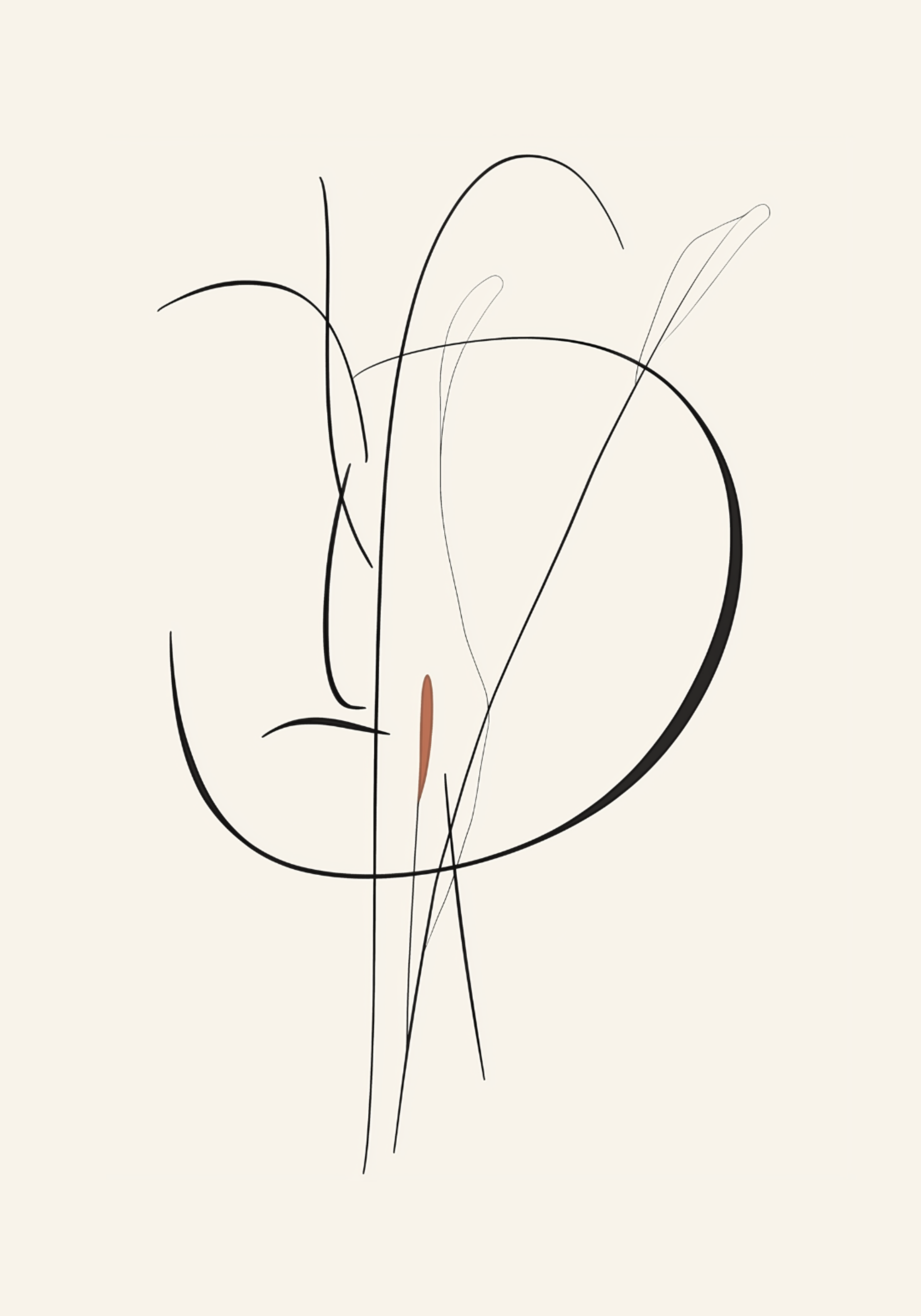 Soft Abstract Line Portrait Poster