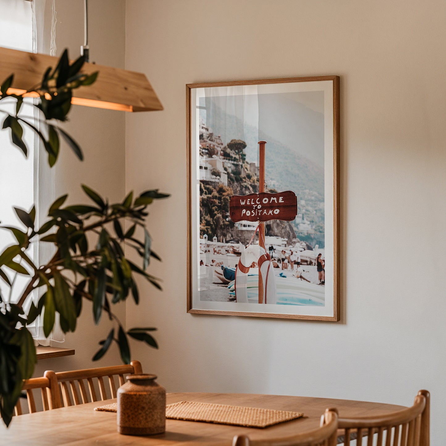 Positano Beach Sign Poster